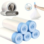 Resim 45 Adet/3 Rulo Kalınlaştırılmış Büyük Taşınabilir Çöp Torbaları İpli, Evcil Hayvan Atık Poşetleri Tek Kullanımlık Çöp Torbaları Ev, Ofis, Yatak Odası, Oturma Odası ve Dış Mekan Yürüyüşleri İçin Uygun 