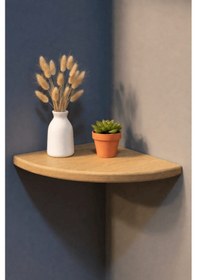 Resim Tekli Duvar Raf Seti 25 Cm Salon Ve Oturma Odaları İçin Şık Köşe Rafı Kahverengi 