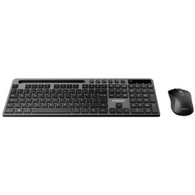 Resim Everest Km-730 Gri/siyah Kablosuz Q Multimedia Klavye + Mouse Set Optik 