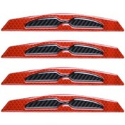 Resim Kırmızı Su Geçirmez Yansıtıcı Etiket Mükemmel Kendinden Yapışkanlı Gece Sürüş Güvenliği Tampon mobil Aksesuarları 4 Adet Çizilmeye Karşı Koruyucu 