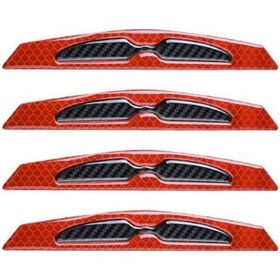 Resim Kırmızı Su Geçirmez Yansıtıcı Etiket Mükemmel Kendinden Yapışkanlı Gece Sürüş Güvenliği Tampon mobil Aksesuarları 4 Adet Çizilmeye Karşı Koruyucu 