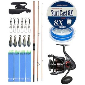 Resim Yekoutdoor Profesyonel Olta Seti Okuma Trio Rex Surf 420cm 120-250 Gr 3 Parça Surf Kamışı&okuma Ceymar C-8000a 7+1bb Olta Makinesi 