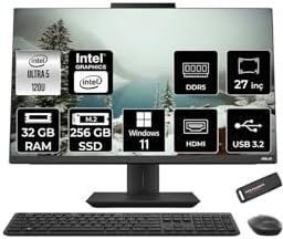 Resim ASUS A5702WVARK Ultra 5 120U 32GB DDR5 256GB SSD Intel Graphics 27" FHD W11P Siyah All in One & PER4 