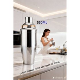 Resim Marsilyan ieg™ 550 ml Inox Shaker - Kokteyl Karıştırma Kabı Süzgeçli Bar Shaker Paslanmaz Çelik İEG-HBRS34 