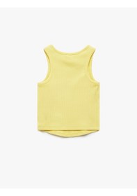 Resim Koton Pamuklu Kolsuz Bisiklet Yaka Basic Crop Atlet Sarı 5skg30029ak Sarı 