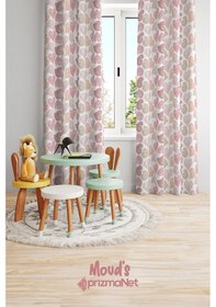 Resim Renkli Kalpler Desenli Baskılı Çocuk Ve Bebek Odası Fon Perdesi 2 Kanat - Prd-35 Çok Renkli 