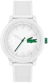 Resim Lacoste Uhr mit DREI-Zeiger-Quarzwerk für Herren Kollektion LACOSTE.12.12 Hero mit Weißem oder Grünem Silikonarmband 