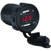 Resim OGESSAN Pano Tipi Voltmetreli 2'li USB Giriş 5V 1A ve 5V 2,1A Çıkış 