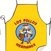 Resim Retro Tarzı Karakter Baskılı Önlük, Eğlenceli Desenli İş Önlüğü, Poliester, Parlak Yüzey, Aşçılar ve Garsonlar için Ayarlanabilir Boyun Kayışı, Barbekü Tutkunları İçin Dayanıklı Mutfak ve İş Kıyafeti, Vintage Önlük 