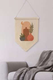 Resim Mutfak Duvar Dekoru, Pinterest Oda Dekoru, Boho Kanvas Flama Askılı Duvar Örtüsü Ve Süsü NO:475 - Renkli - 20 / 70 x 100 