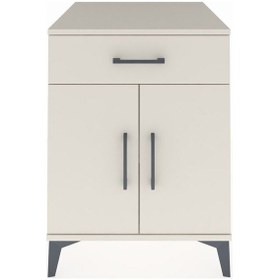 Resim Kronos Komodin Tek Raflı Tek Çekmeceli 2 Kapaklı 60x59x80 Aytaşı-aytaşı Aytası 