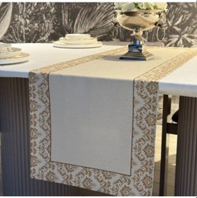 Resim Keten Balca Desen Runner 40x140 Cm Çok Renkli 