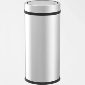 Resim Megaw Pratik Döner Kapaklı Ofis Mutfak Tuvalet Banyo Çöp Kovası Krom 27 Litre 