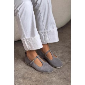 Resim Stilbagshoes JEANE HAKİKİ DERİ SÜET KADIN BABET GRİ 