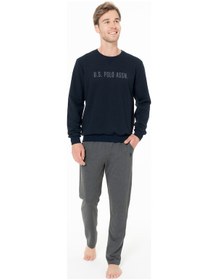 Resim U.S. Polo Assn. Erkek Kışlık Lisanslı Uzun Kol Pijama Takım 18934 Lacivert 