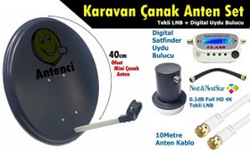 Resim Antenci 40 CM Karavan Çanak Anten Seti + Dijital Uydu Bulucu Antenci