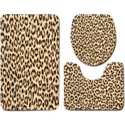 Resim DouranShop Çok Stil 3 Adet Tuvalet Paspas Seti Leopar Baskı Giriş Kapısı Paspası Banyo Paspasları Koridor Için Banyo Ürünleri Toilettes Aksesuarları Ev Halısı (Yurt Dışından) 