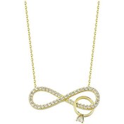 Resim Sonsuz Tektaş Altın Kolye 14K Gold 