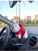 Resim Sevimli Ayıcık Dikiz Aynası Süsü - Araç Aksesuar - Oto Aksesuar Kırmızı 