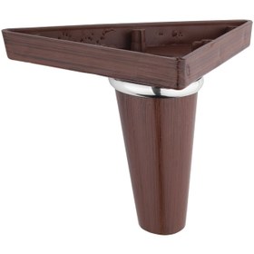 Resim KOLDOOR Mobilya Ayağı Tv Ünitesi Komidin Chester Tv Ünitesi Ayağı Kahve Krom Çizgili 12 Cm 10 Adet 