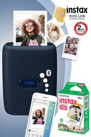 Resim Fujifilm Instax mini Link Mavi Akıllı Telefon Yazıcısı ve 10'lu mini Film 