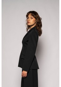 Resim Thalure Kadın Siyah Agraflı Bele Oturan Blazer 