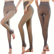 Resim 1 Adet Termal Çorap Kadın Tayt Seksi Kışlık Sıcak Kalın Şeffaf Esnek Pantolon 