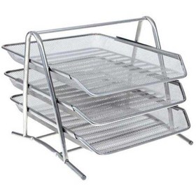 Resim Empressco Metal Evrak Rafı, 3 Bölmeli, Sabit, Gümüş Renkli, Dayanıklı ve Şık Tasarım 