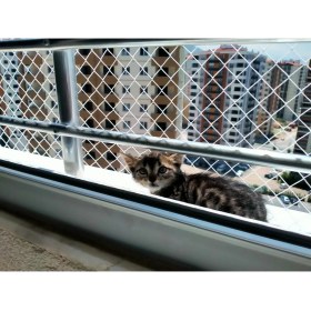 Resim Kedi Filesi 1,75X7M (4cm Göz Aralıkları) Kedi Güvenlik Filesi Kedi Koruma Filesi Balkon Güvenlik Filesi Koruma Ağı 