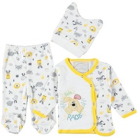 Resim Furkanbaby Sarı 3 Lü Kendinden Eldivenli Takım Seti Sarı 