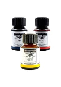 Resim Rohrer&klingner Kaligrafi Mürekkebi Zeichentusche 29-airbrush-fırça-divit 50ml-720-golden Yellow Çok Renkli 