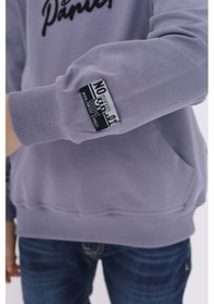 Resim Toontoy Kids Toontoy Erkek Çocuk Relax Fit Kapüşonlu Cepli Nakış Baskılı Sweatshirt - 2 İplik Koyu Gri 