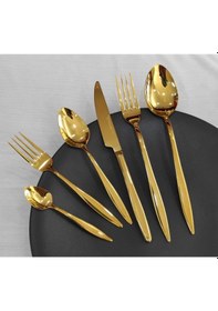 Resim Carmen 72 Parça Gold Titanyum Çatal Kaşık Seti Gold 