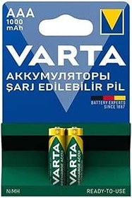 Resim Varta Şarjlı Pil Aaa Ince Kalem 1000 Mah Ni-Mh 2Li Paket 