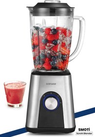 Resim GoldMaster Smoti 1000 Watt 1.8 Litre Paslanmaz Çelik 4 Bıçaklı Buz Kırma Özellikli Cam Sürahi Blender 