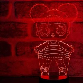 Resim Lol Bebek Figürlü Dekoratif Hediye Led Masa Lambası | BYLAMP 