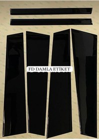Resim Fiat Egea Kapı Direği Parlak Siyah Kaplama Piano Black Set 