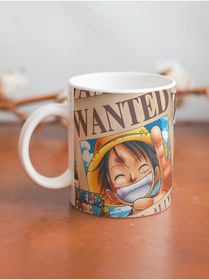 Resim Eylül Design Anime Wanted Luffy Özel Tasarım Baskılı Kupa Bardak Hediye Kupa Bardak Çay-kahve Bardağı 
