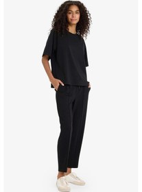 Resim Defacto Regular Fit Beli Bağcıklı Cepli Eşofman Altı F9277ax25hsbk81 Siyah-bk81 