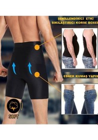 Resim 2'li Set Erkek Korse Atlet Ve Boxer Korse Inceltici Erkek Korse Seti Siyah 