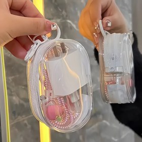 Resim Şeffaf PVC Seyahat Şarj Cihazı Düzenleyici Kılıf - Şarj Cihazları, Kablolar, USB Telkikleri için Taşınabilir Elektronik Aksesuar Saklama Çantası, Fermuar Kapanışı ve Tutma Kolu Tasarımı ile Güvenli Şarj Saklama | Şeffaf Kılıf | PVC Malzeme 