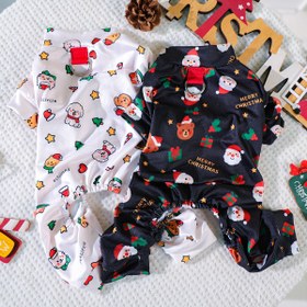 Resim 2 Parça Set Noel Köpek Kıyafeti - Uyumlu Pijama Tarzı Kazak (Teddy, Bichon Frise, Şih Tzu İçin) Yumuşak ve Sıcak Kışlık Santa Geyik Kar Adam Desenli Kolay Tokalı Çözümleme (Siyah & Beyaz) Tatil Fotoğrafları Partiler, Köpek için Cadılar Bayramı Kostümü, Cadılar Bayramı Köpek Kostümü, Dişi Köpek Kıyafetleri, Kışlık Köpek Şapkası, Küçük Köpeklere Özel Kıyafetler, Ev Hayvanı Giysileri, Küçük Köpek İçin Cadılar Bayramı Kostümü, Köpek Kostümü Cadılar Bayramı, Evcil Hayvan Kostümü, 