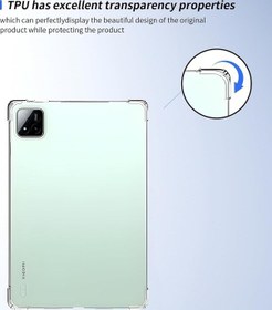 Resim Xiaomi Pad 7 Pro Kılıf Şeffaf Silikon Köşe Korumalı Crystal Clear Darbe Emici Arka Kapak Arka Kapak 
