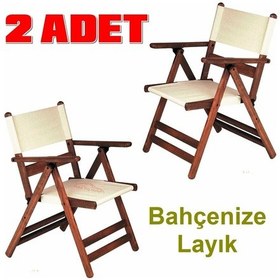 Resim Motoryagmarket Bahçeme Marmaris Pvc Katlanır Ahşap Bahçe Balkon Sandalyesi X2 