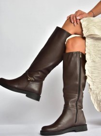 Resim V726717109 Kahverengi Klasik Kadın Çizme Kahverengi-suni Deri 