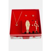 Resim Metal Bayan Kol Saati ve Takı Seti Kombini 