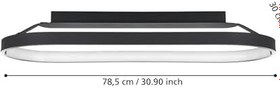 Resim EGLO LED tavan lambası, codriales, kısılabilir tavan lambası, minimalist tavan aydınlatması, oval oturma odası lambası, alüminyum, siyah ve plastik, beyaz, tavan lambası, sıcak beyaz 
