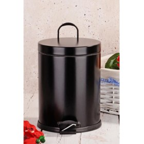 Resim Renkli Pedallı 5l Çöp Kovası, Siyah, Şık ve Kullanışlı Ev ve Ofis Için 
