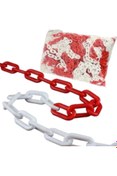 Resim Teknik İşElbiseleri Plastik Zincir Kırmızı Beyaz 6MM (UT3120) 