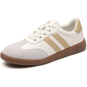 Resim Kadın Sonbahar Trendi Günlük Ayakkabılar Rahat Ve Çok Yönlü Düz Ayakkabı Açık Beige 35 Beige Bej 